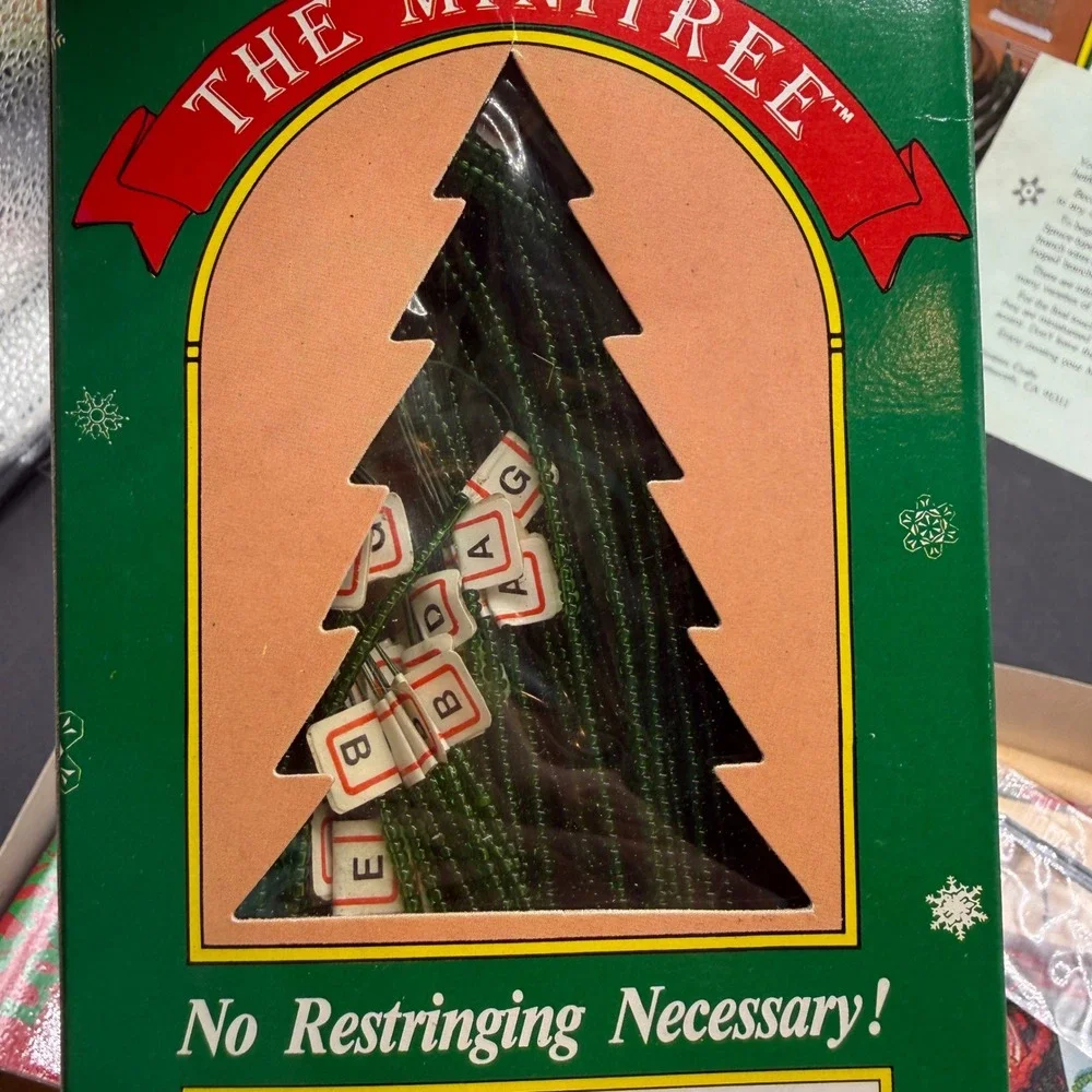 Vintage Westrim Crafts Mini Tree Starter Kit Christmas DIY Green Beaded w/ Stand - Picture 9 of 12